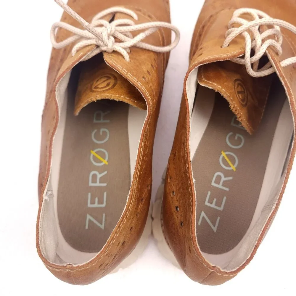 Cole Haan Men's Zerogrand Wingtip Oxford British Tan/Ivory Size 11 M C35186